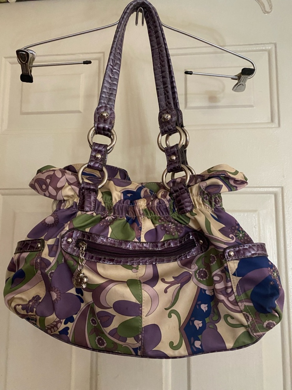 Kathy van Zeeland Purple Floral Pattern Hobo    Purse - Picture 4 of 15